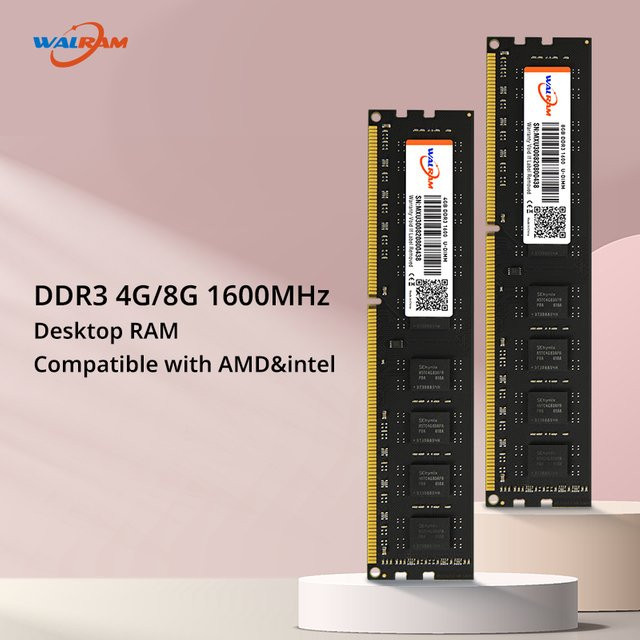 Walram DDR3 Desktop Arbeitsspeicher 8 GB 1600 MHz UDIMM PC3-12800U 240-Pin Schwarz - Bild 1