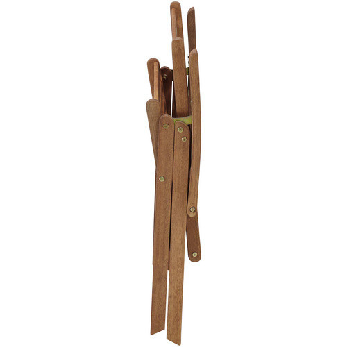 Merxx Borkum Klappsessel 2er-Set aus Eukalyptusholz mit karierten Auflagen in Braun, B/H/T: 57 x 107 x 62 cm - Bild 2