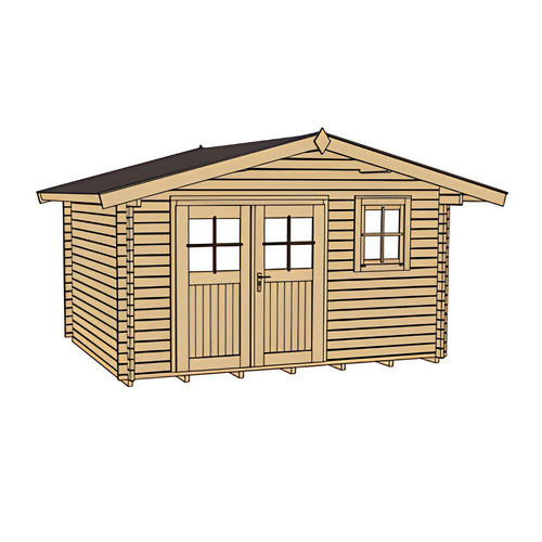 Weka Gartenhaus 109 Gr.1 aus Holz in Beige mit B/H/T: 420 x 262 x 250 cm - Bild 2