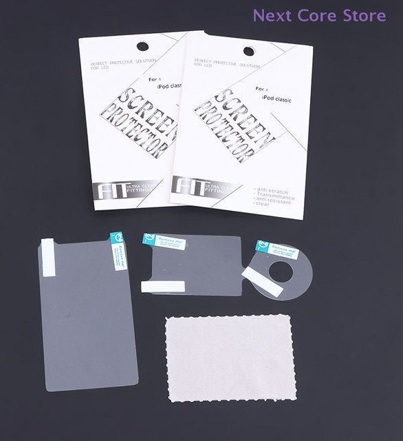 Transparente Schutzfolien-Sets für Classic 6th 7th 80GB 120GB 160GB inklusive Bildschirm, Plattenspieler und Rückseite - Bild 1