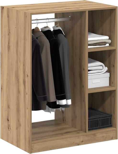 Kleiderschrank Yiwydaa Artisan Eiche mit Regal und Kleiderstange, B/T/H: 77 x 48 x 102 cm - Bild 1