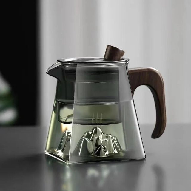 Bestbags Glasteekanne mit Infuser, quadratisches Teeservice aus hitzebeständigem Glas, transparent, 500 ml - Bild 1