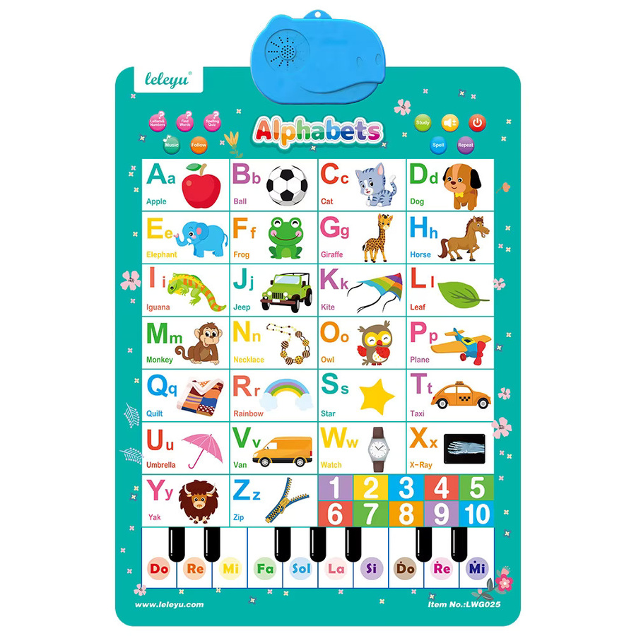 QWZ Interaktives Alphabet-Wanddiagramm, sprechendes ABC, elektronisches Poster, Lernspielzeug - Bild 2