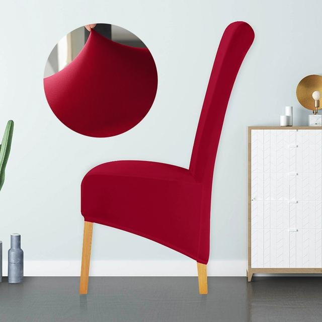 Leorate Elastischer Stuhlbezug für Esszimmerstühle in Rot, XL-Größe mit langer Rückenlehne - Bild 1