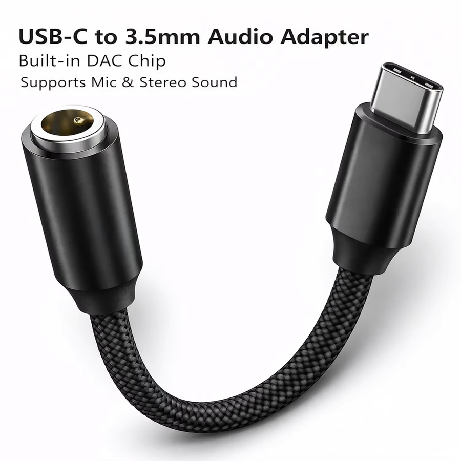 Parallel World USB-C auf 3,5 mm Audio-Adapter mit DAC HiFi Kopfhöreranschluss, Typ-C zu Aux Konverter in Schwarz - Bild 6