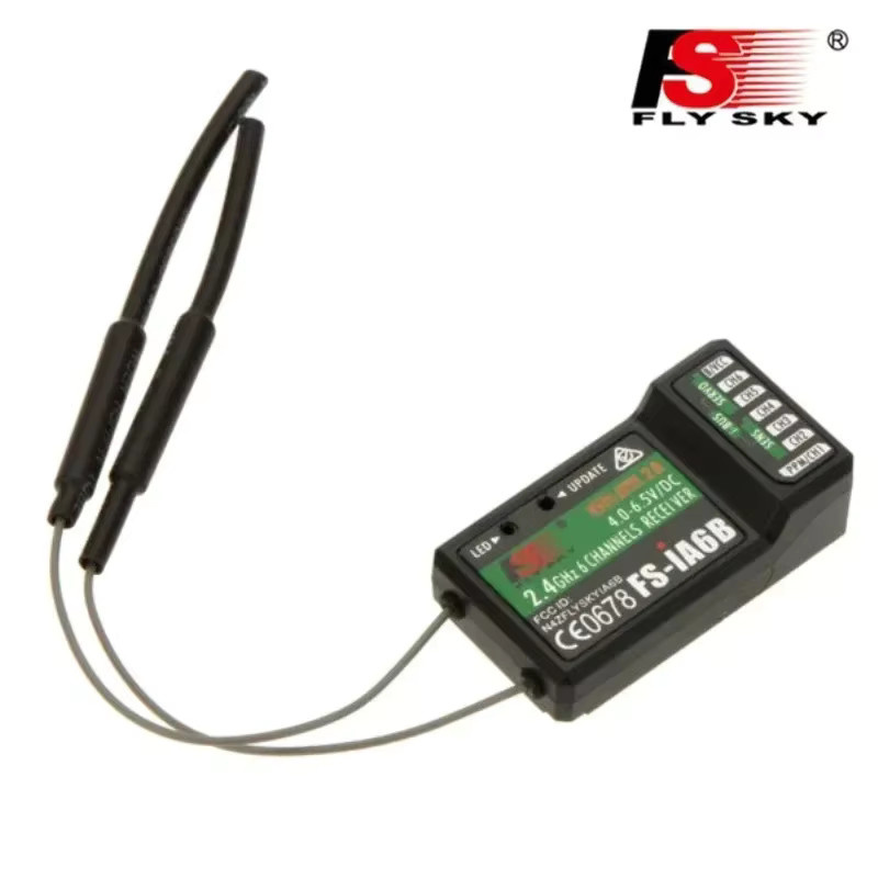 Flysky FS-iA6B 6-Kanal 2,4G Empfänger mit Doppelantenne in Schwarz für FPV-Drohnen und Flugzeuge mit fester Tragfläche - Bild 2