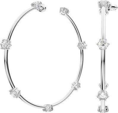 Swarovski Creolen, Rhodinierte, Zirkonia, Kristall, Silber, Damen - Bild 1