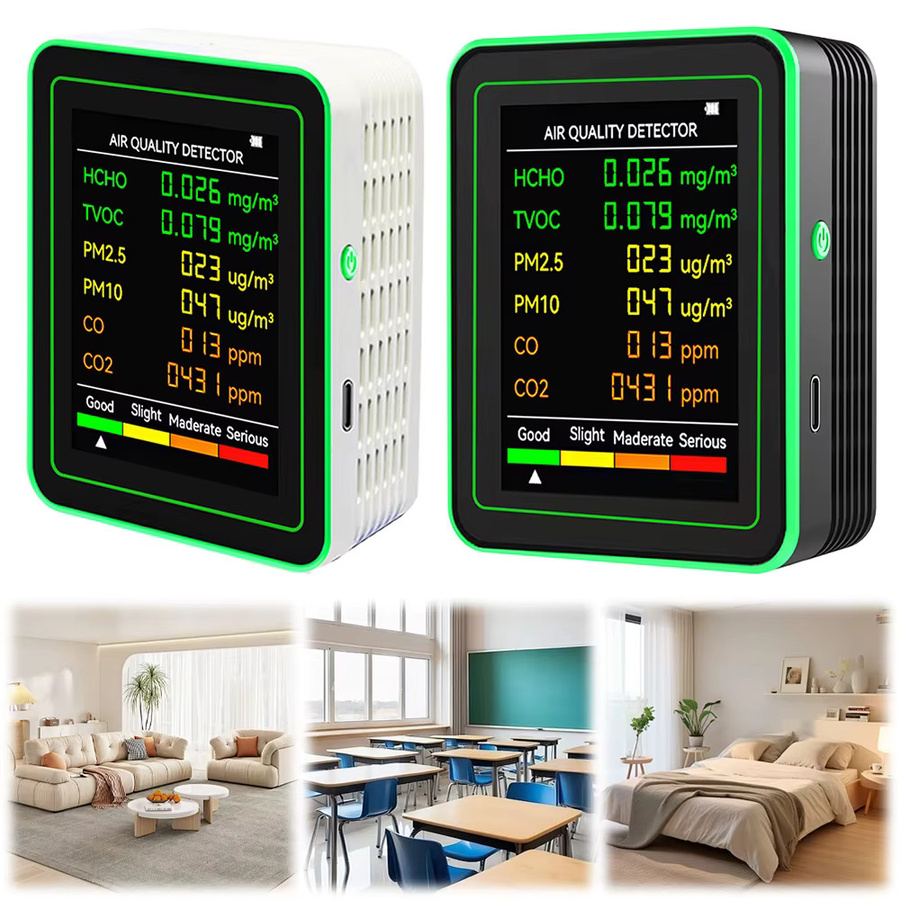 Gaqqee 6-in-1 Luftqualitätsmonitor tragbares Multifunktionsdisplay mit hochpräzisem Sensor für Zuhause und Büro - Bild 6