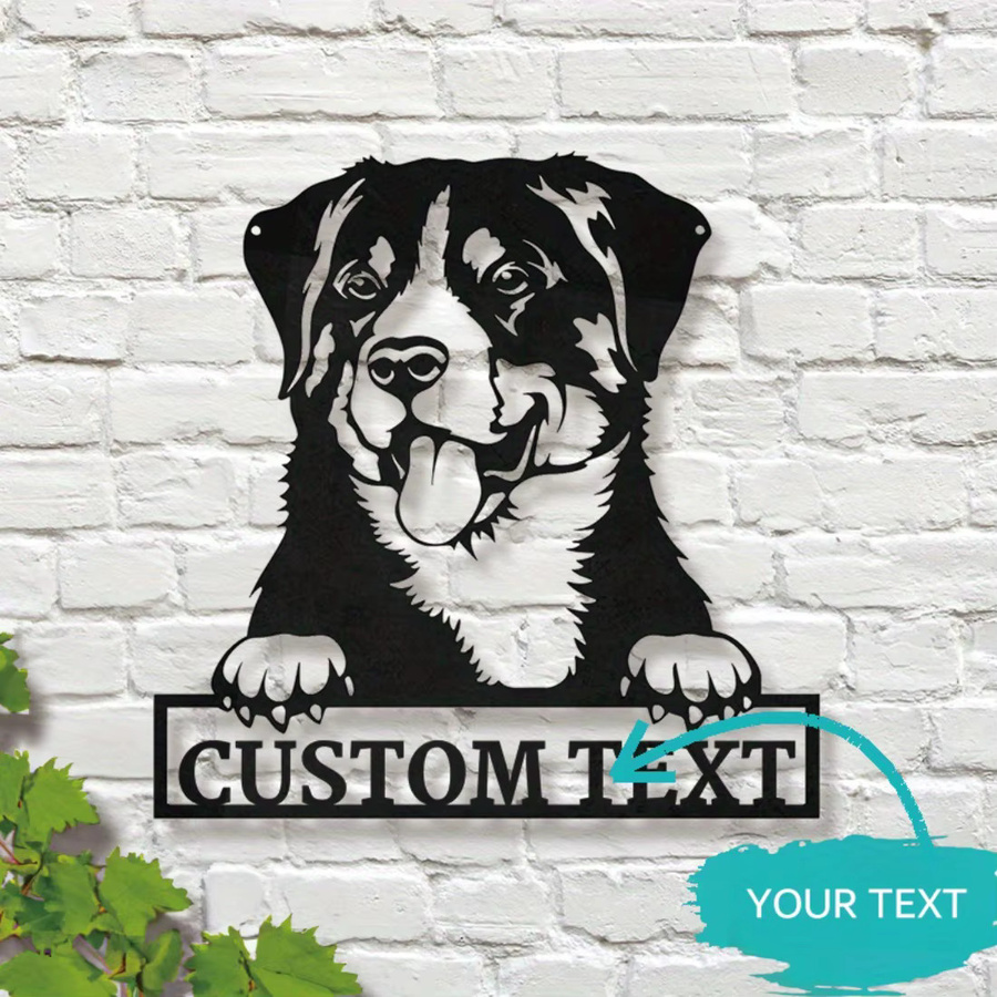 Personalisierte Appenzeller Sennenhund Metallwandkunst von Hello Young in Schwarz als individuelle Heimdekoration - Bild 2