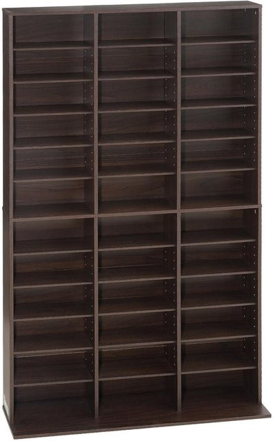 Medienaufbewahrungsschrank Buying Solutions, MB, 12-stöckiger Multimedia-Organizer für CDs, DVDs, Bücher und Spiele, Braun, B/T/H: 101,8 x 23,1 x 181 cm - Bild 1