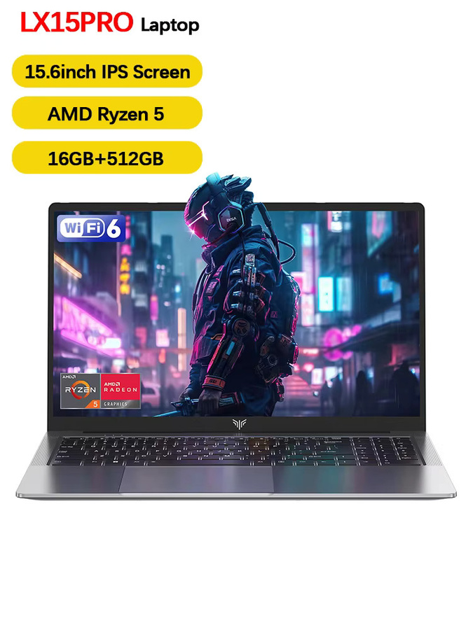 ACEMAGIC LX15PRO Laptop 15,6 Zoll FHD Notebook mit AMD Ryzen 5 7430U, 16GB RAM, 512GB SSD und Windows 11 Pro, 180 Grad klappbar mit Wifi6 und Bluetooth 5.2 - Bild 5