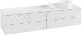 V&B Antao Waschtischunterschrank mit Frontstruktur und LED-Beleuchtung, Farbe: Weiß lackiert, B/T: 160 x 50 cm - Bild 1