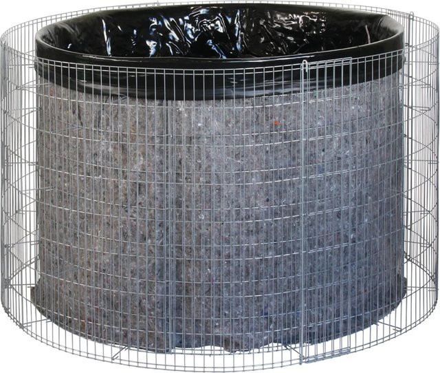 Bellissa Gabionen-Wasserfass in Grau mit Teichfolie, Durchmesser: 130 cm, Höhe: 80 cm, 750 l - Bild 1