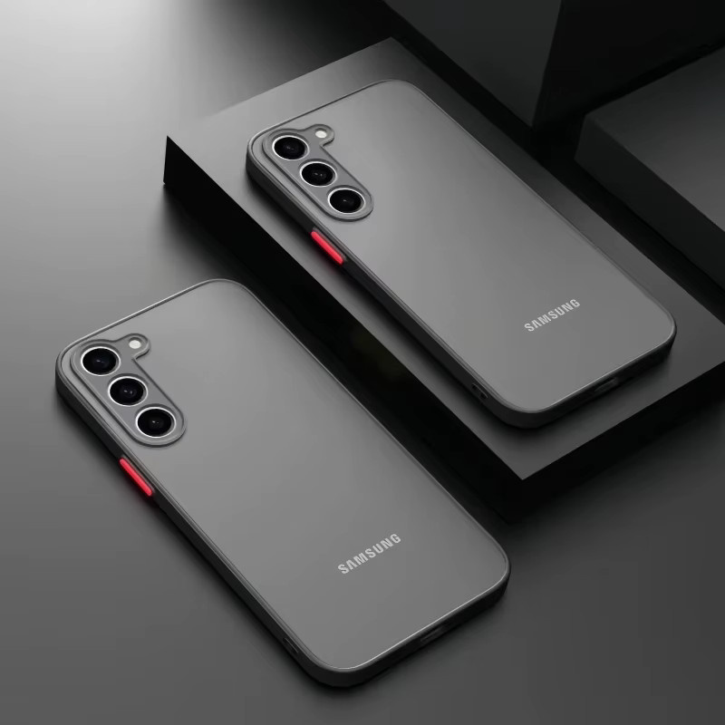 Stoßfeste matte Schutzhülle für Samsung Galaxy S26 S25 Edge S24 S23 FE S22 Ultra Plus in Transparent und Blau - Bild 2