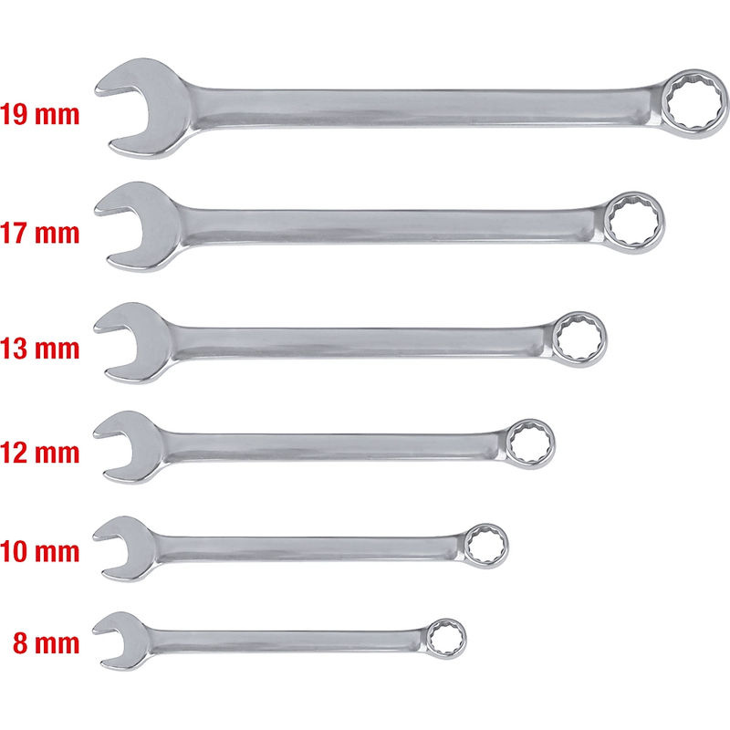KS Tools Ringmaulschlüssel-Satz aus Edelstahl, abgewinkelt, 6-teilig, silber - Bild 2