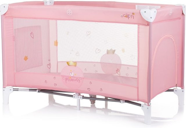 Chipolino Reisebett Capri mit Zirkusmotiven in Pink inklusive Tragetasche und Seitentasche - Bild 1