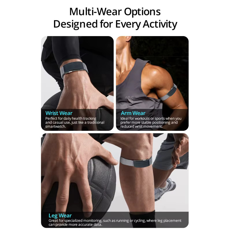 luxuglow Bildschirmloses Smart-Armband in Gold mit Echtzeit-Herzfrequenz, Blutdruck- und Körpertemperatur-Überwachung sowie EKG-Funktion - Bild 2