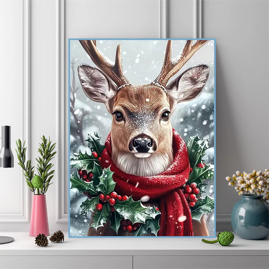 Evershine 5D DIY Diamant Mosaik Set Hirsch Tier Muster in Multicolour für Erwachsene und Anfänger mit runden Steinen, Breite: 20 cm, Höhe: 30 cm - Bild 3