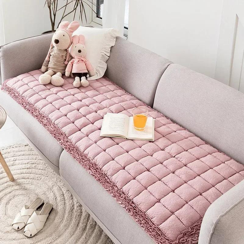 Sofakissen aus reiner Baumwolle mit Anti-Rutsch-Pad, dicke Mantou-Matte für Sofa oder Fenstersitz, B/B: 70 x 70 cm - Bild 2