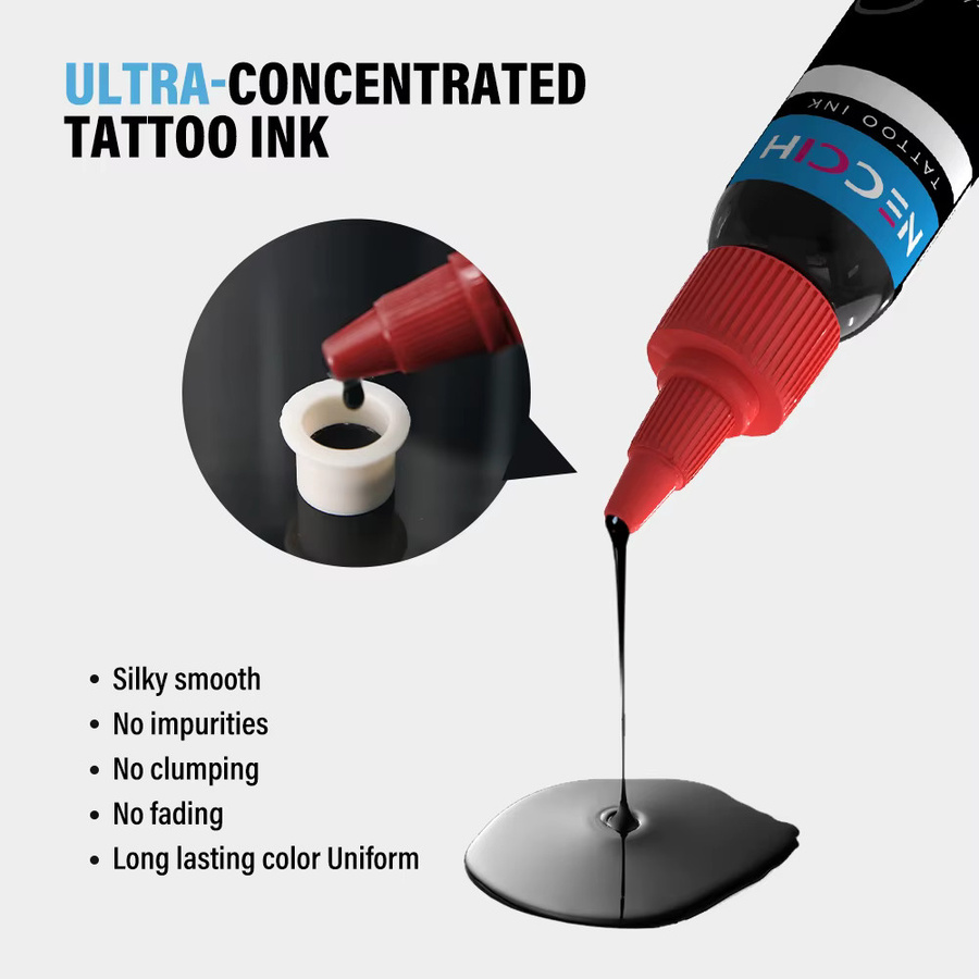 NECCIH Körper-Tattoo-Tinte, 30 ml, Rot Schwarz, Vegan - Bild 2