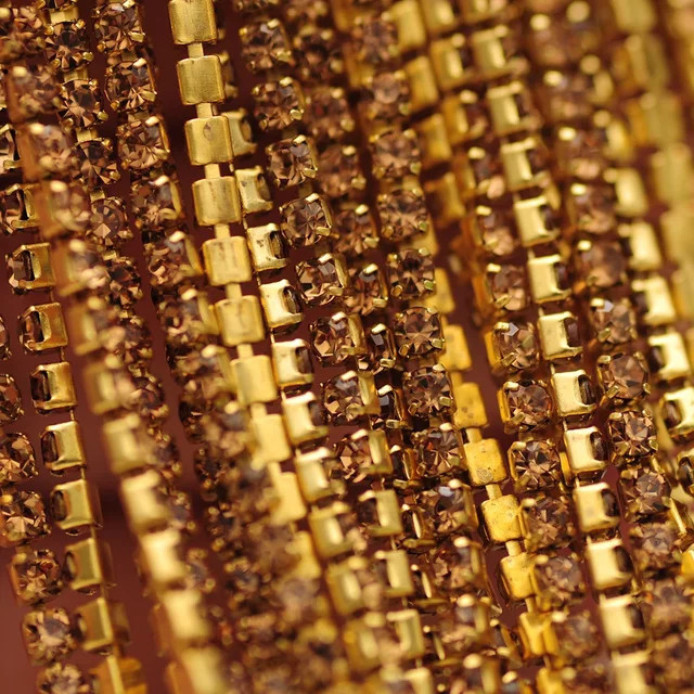 Yanruo Strass Kette, Colorado Topas, Glas Kristall, 10 Meter - Bild 1