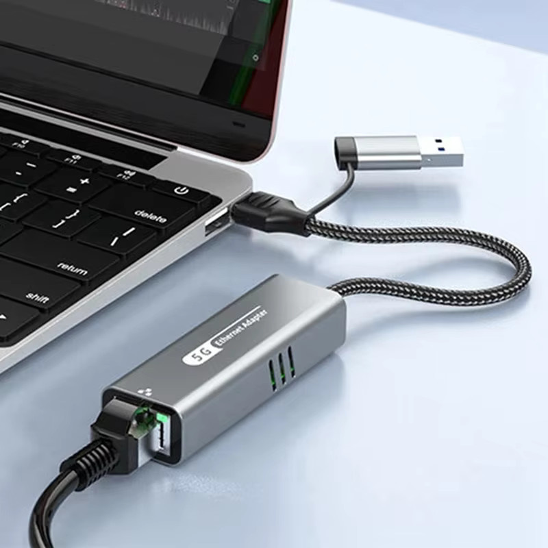 Kebidumei USB C auf 5 Gbit/s Ethernet-Adapter RJ45 USB 3.2 Gigabit Netzwerkadapter für Windows und Mac OS - Bild 5