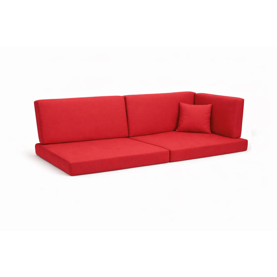 Setgarden Comfort Palettenkissen 6er Set für Outdoor in Rot mit Sitzkissen und Rückenkissen, Sitzkissen B: 120 cm, T: 60 cm, H: 10 cm und Rückenkissen B: 120 cm, T: 40 cm, H: 10 cm - Bild 2