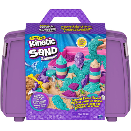 Spin Master Kinetic Sand Meerjungfrauen Koffer Set mit Muscheln und Meerestieren in drei Farben