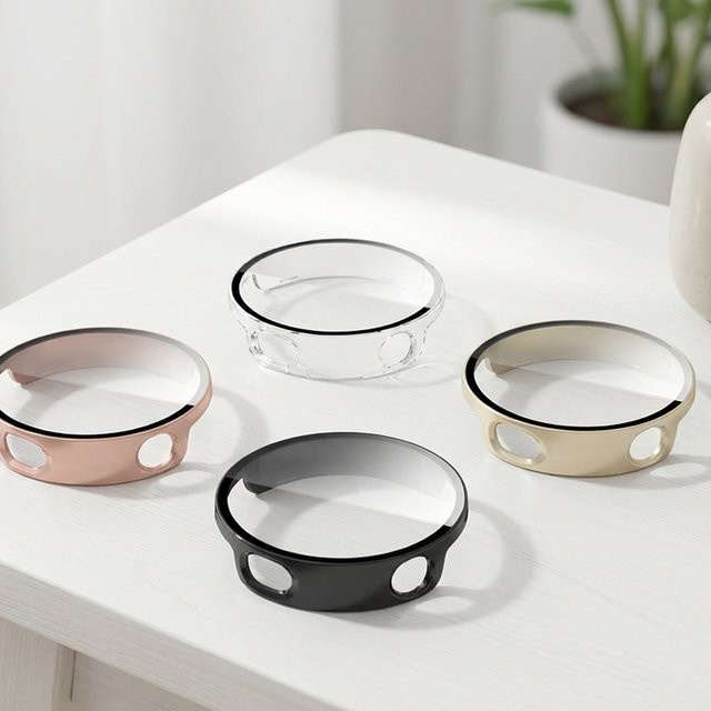 OAKCHARM Schutzhülle und Displayschutzfolie für Xiaomi Watch S4 41 mm, Schwarz - Bild 1