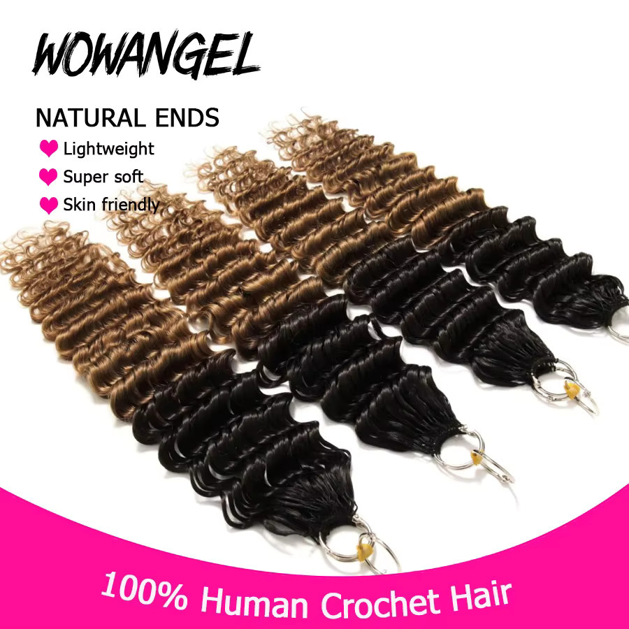 wowangel Echthaarverlängerung Deep Wave, T1B/30 Ombre, 1/4/6 Pack - Bild 3