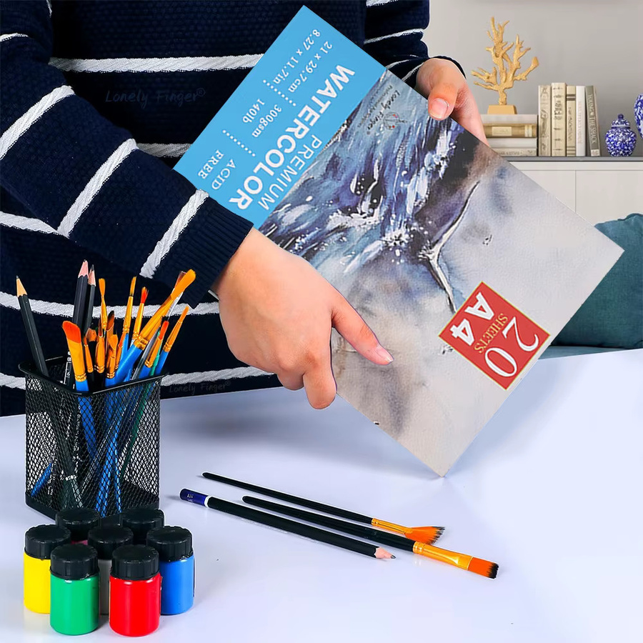 2 Premium-Aquarellblöcke von Lonely Finger, 20 Blatt, A4, 300 g/m2, säurefreies Papier für Künstler und Profis - Bild 4