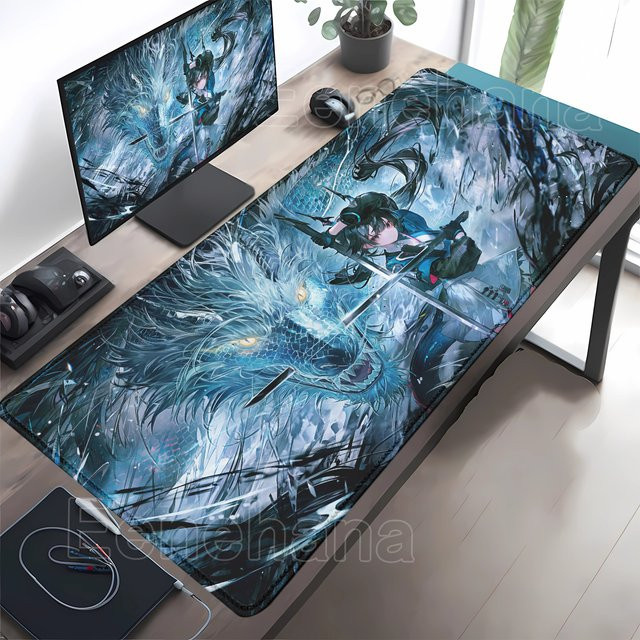 Arknights Endfield Yvonne Gaming-Mauspad Multicolor, rutschfeste Schreibtischunterlage aus Gummi, B/T: 90 x 40 cm - Bild 1