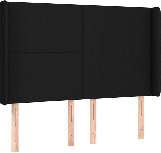 vidaXL LED Kopfteil Modern Schwarz mit USB-Ladeport und integrierter Beleuchtung B: 147 cm, T: 16 cm, H: 118 cm bis 128 cm - Bild 1