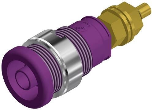 Hirschmann Test & Measurement SEB 2600G M4 Sicherheits-Laborbuchse für den vertikalen Einbau, Stift-Ø: 4 mm, Violett - Bild 1