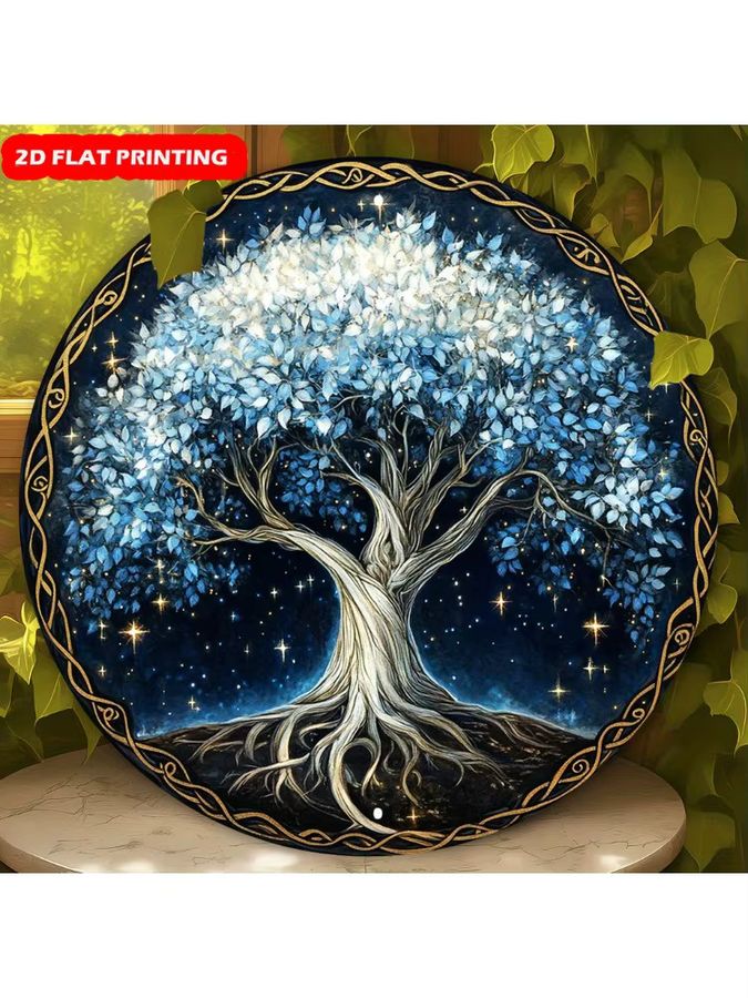 Potdemiel Art-Deco Wandbehang Baum des Lebens aus Aluminium, Multicolor, B/H: 20,3 x 20,3 cm - Bild 5