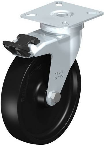 Blickle LPA-POA 102G-FI Lenkrolle mit Feststeller, Rad-Durchmesser: 100 mm, Tragfähigkeit: 70 kg, verzinkt, schwarz-grau - Bild 1