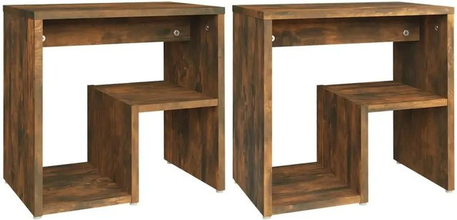 vidaXL Nachttische 2er-Set aus Holzwerkstoff in Räuchereiche, B/T/H: 40 x 30 x 40 cm - Bild 1
