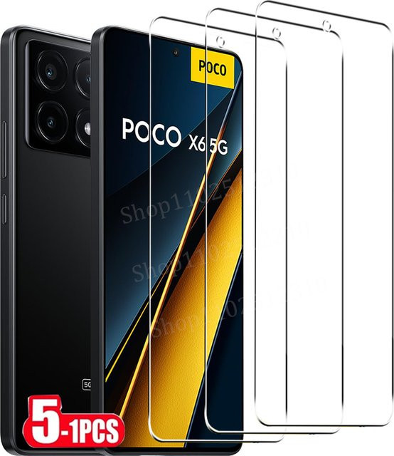 Xiaomi Panzerglas Displayschutz für Poco X6 X5 X4 X3 NFC M6 M5 M4 Pro 5G F6 F5 F3 F4 GT Pro C65 C40 in Transparent - Bild 1