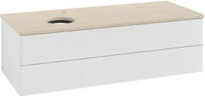 V&B Waschtischunterschrank Antao mit Frontstruktur in Weiß, Wandmontage, B/T/H: 120 x 36 x 50 cm - Bild 1