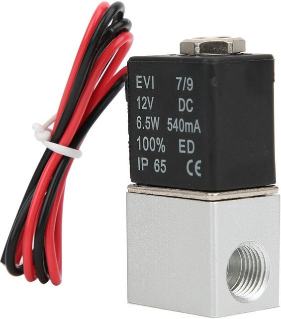 Schnellschaltendes Magnetventil für Wasser, Luft und Öl, 2 Positionen, 2 Wege, Aluminiumlegierung, Farbe: Silber, DC12V - Bild 1