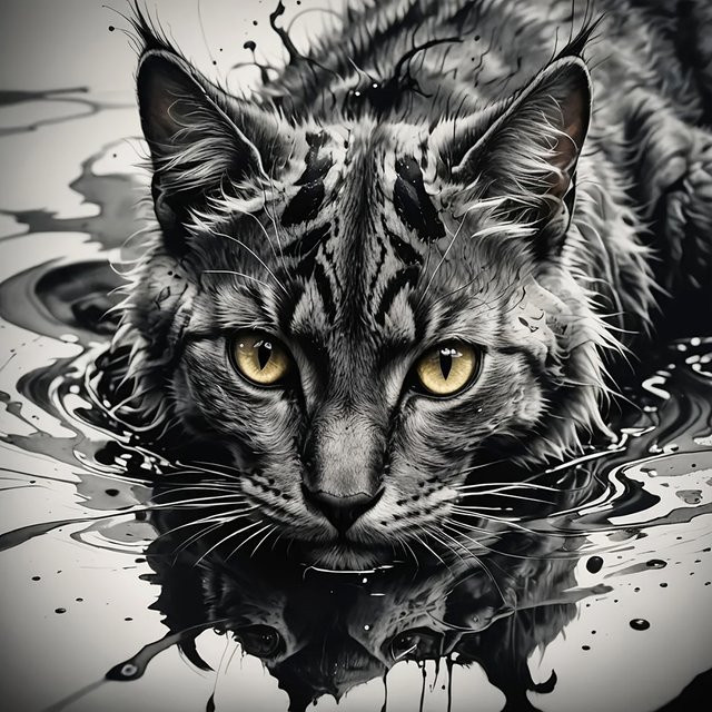 EverShine DIY 5D-Diamantgemälde Katze, buntes Tiermosaik als Stickerei in runder Ausführung - Bild 1