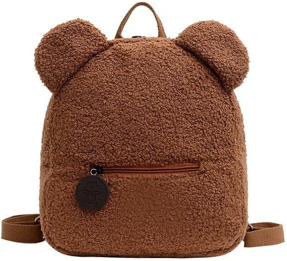 Kidsly Rucksack mit Bärenohren, flauschige Tasche aus Lammwolle - Bild 1