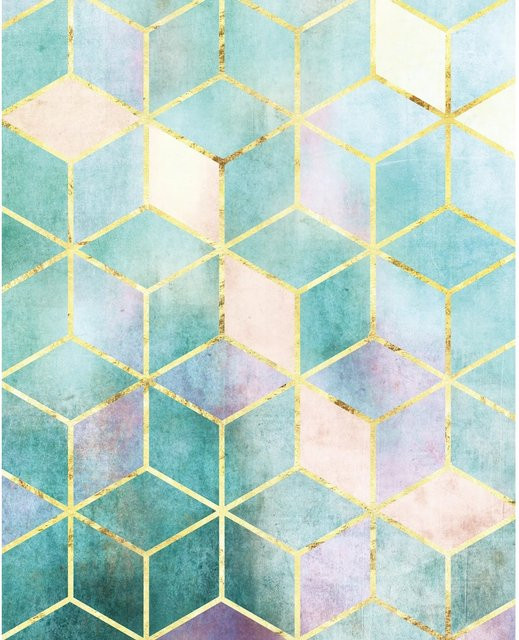 Komar Wandbild Mosaik Verde in Multicolour, B: 40 cm, H: 50 cm - Bild 1