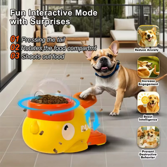 Haustier-Spielzeug für Katzen und Hunde, Muster mit kleiner gelber Ente, Futterspender, Futterleckspielzeug - Bild 1