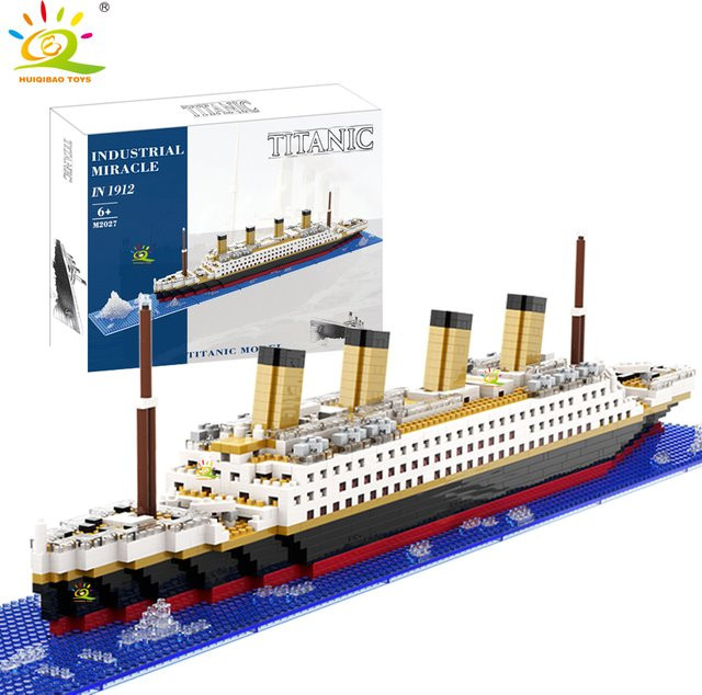 HUIQIBAO Titanic Riesen Ozean Eisberg Abenteuer Navigation Boot, Bausteine, ab 6 Jahren - Bild 1