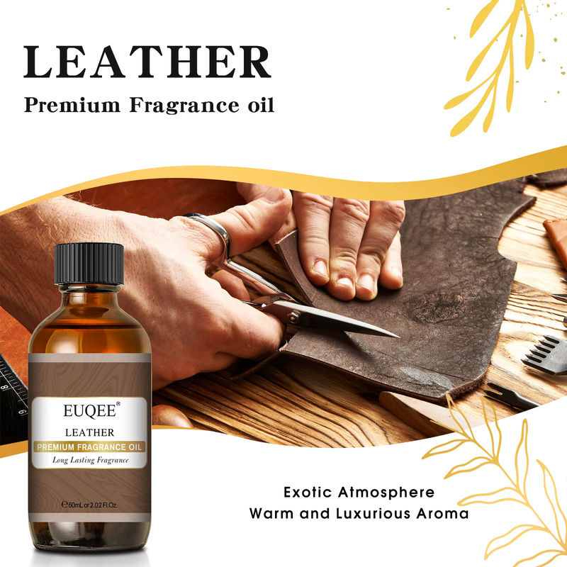 EUQEE Herren-Duftöle für Autodiffusion mit Glastropfer, 60 ml, verschiedene Aromen wie Leder, Drachen, Blut, Wald, Kiefer und Schokolade, Farbe: Braun - Bild 2