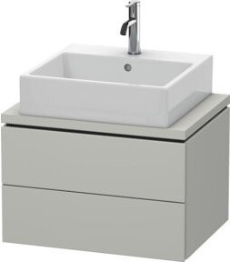 Duravit Waschtischunterschrank Compact L-Cube in Betongrau mit 2 Schubladen, B: 62 cm, T: 47,7 cm, H: 40 cm - Bild 1