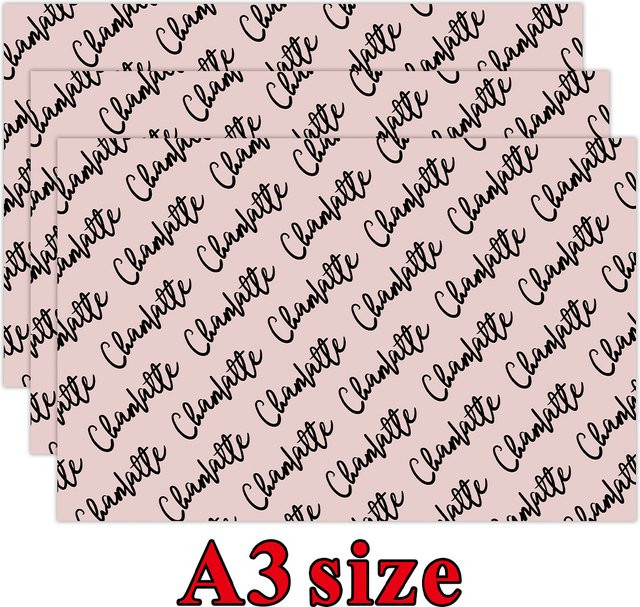 3 Blatt rosa personalisiertes Scrapbook-Papier mit individuellem Namen und Logo für dein DIY-Geschenkpapier und dekorative Party-Gestaltung - Bild 1
