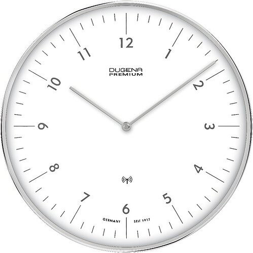 Dugena Wanduhr 7000998 analog mit Funksteuerung in Silber und Weiß, Durchmesser: 32 cm - Bild 1