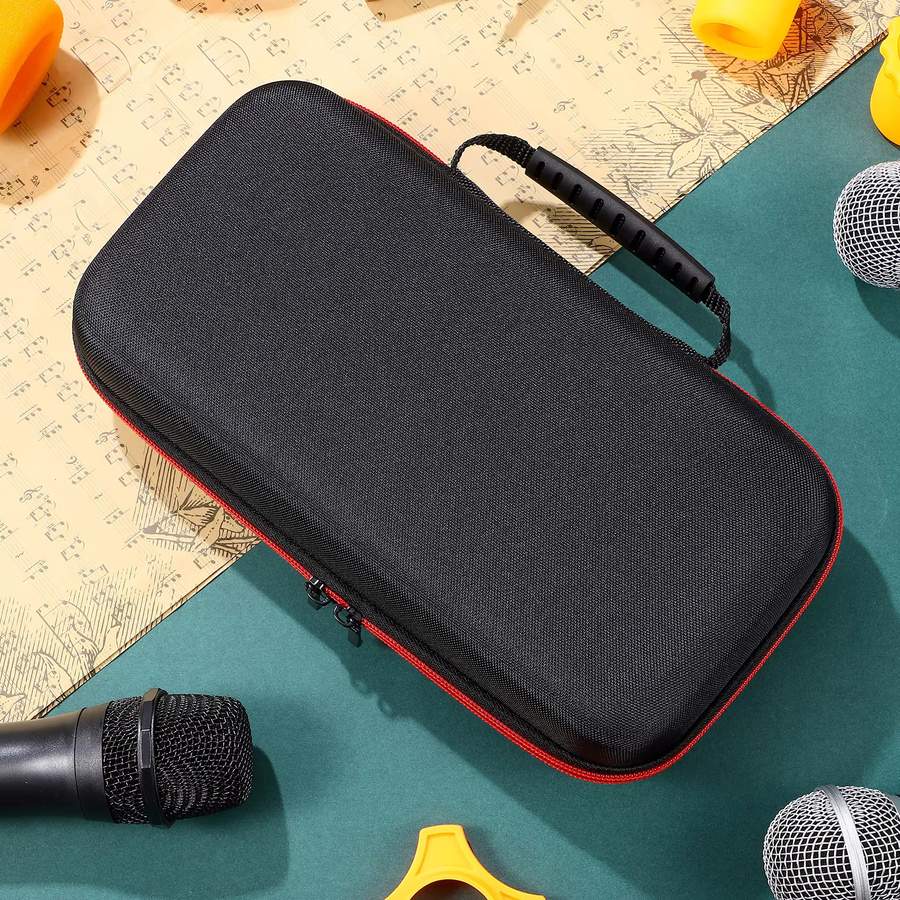 Tragbare Mikrofon-Tasche für drahtlose Handmikrofone mit Schwamm-Polsterung und großem Stauraum in Schwarz - Bild 4
